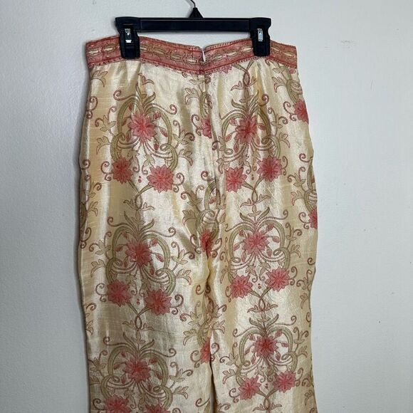 NWT Savannah Morrow Ahimsa Pants in Orla Printed Silk Dupioni Flared size Medium - Picture 4 of 14